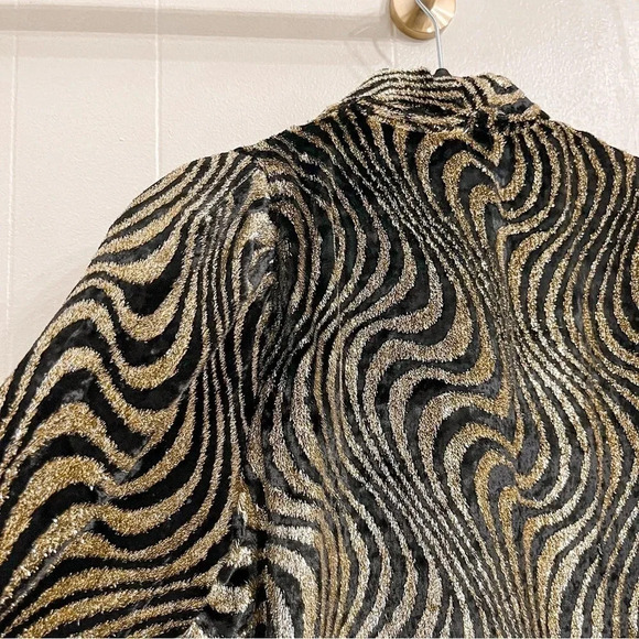 Dodo Bar Or Ava wrap-effect ruched metallic velvet dress size 42 - Picture 10 of 15